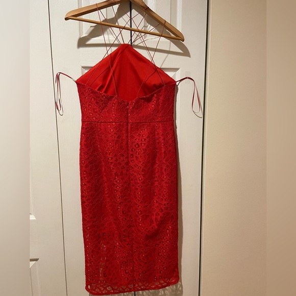 NWOT~Stunning Red Lace Halter Dress by Topshop - Picture 6 of 12